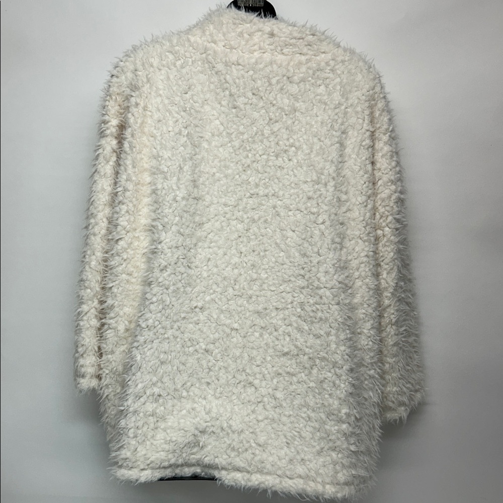 Anthropologie Cream Textured Top size medium fluffy towel, Sherpa sweater medium - Picture 8 of 8